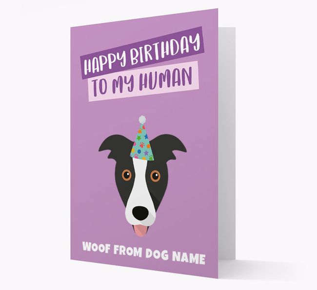 Personalized 'Happy Birthday To My Human' Card with {breedCommonName} Icon